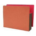 Image of 1 3/4" Expansion Pockets, Letter Size, 22 pt., High Gusset, Red Rope with Colour Back, 6 1/2" Gusset  (Model #1189)