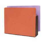 Image of 1 3/4" Expansion Pockets, Letter Size, 22 pt., High Gusset, Red Rope with Colour Back, 6 1/2" Gusset  (Model #1189)