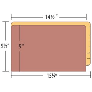 Image of 3 1/2″ Expansion Pockets, Legal Size, 22 pt., Low Gusset, Red Rope with Goldenrod Back (Model #1193-00)