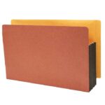 Image of 3 1/2" Expansion Pockets, Legal Size, 22 pt., Red Rope with Colour Backs (Model #1193)