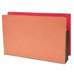 Image of 3 1/2" Expansion Pockets, Legal Size, 22 pt., Red Rope with Colour Backs (Model #1193)