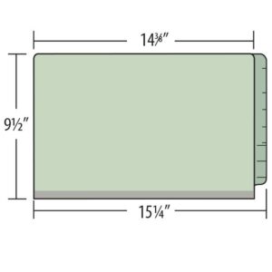 Image of Type II Green/Gray Pressboard Classification Folders with 2 Dividers and 6 Fasteners, Legal Size, 25 pt., Side Tab (Model #1247-00B13)