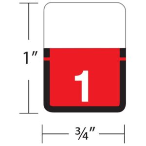 Image of Numeric Roll Labels, Top Tab, 1″ High (Model #1306)