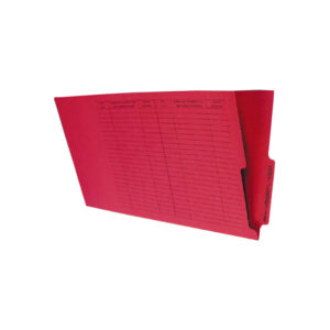 Image of Charge-Out Paper Folder, Bilingual, 11 pt, Red, Legal Size, Centre Tab (Model #F1952-BL)