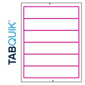 Image of TABQUIK, Printer Labels, Uncategorized, Inkjet, 6 Labels/Sheet, 1800 Labels plus 1,800 Clicks (Model #C6324-HA-CLCOM)