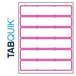 Image of TABQUIK, Printer Labels, TABQUIK.com Internet Click Models, Inkjet, Smead ColourBar Match, 6 Labels/Sheet, Notched, 1500 Labels plus 1500 Clicks (Model #6378-00-CLCOM)