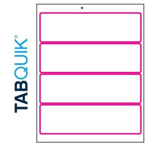 Image of TABQUIK, Printer Labels, TABQUIK.com Internet Click Models, Opaque Laser, GBS NetLabels Match, 4 Labels/Sheet, 1000 Labels plus 1000 Clicks (Model #6381-00-CLCOM)