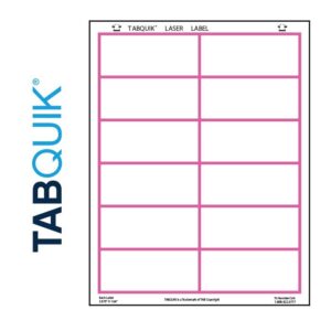 Image of TABQUIK, Printer Labels, Laser, 12 Labels/Sheet, 3600 Labels/Box (Model #6403-00)