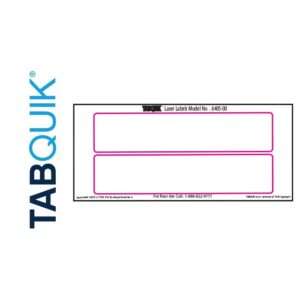 Image of TABQUIK, Printer Labels, Laser, #10 Envelope Size Sheet, 2 Labels/Sheet, 200 Labels/Box (Model #C6405-00)