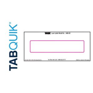 Image of TABQUIK, Printer Labels, Laser, #10 Envelope Size Sheet, 1 Label/Sheet, 100 Labels/Box (Model #C6406-00)