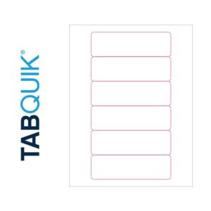 Image of TABQUIK, Printer Labels, TABQUIK.com Internet Click Model, Inkjet, 6 Labels/Sheet, 300 Labels plus 300 Clicks (Model #6446-00-CLCOM)