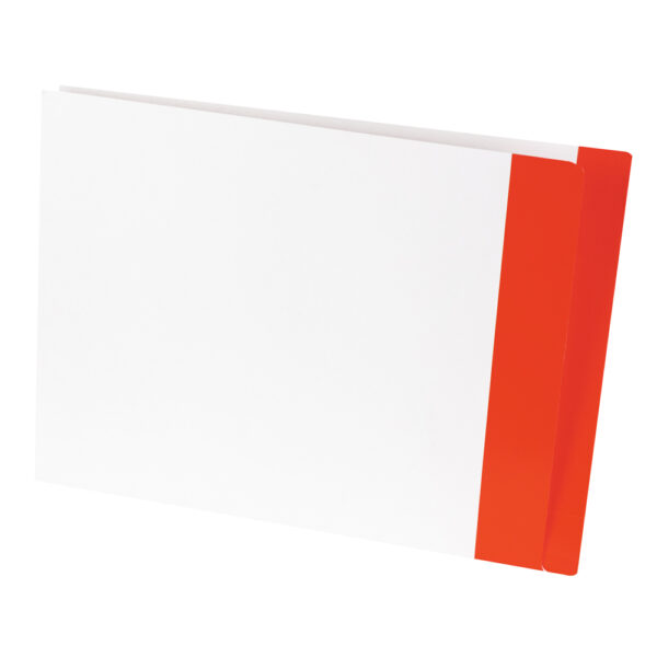 Image of Datafile, White ZEROfile Folders with Eternafilm Reinforced Colour Stripe Double Ply Side Tab, Long Letter Size, 14 pt. (Model #CN1259)