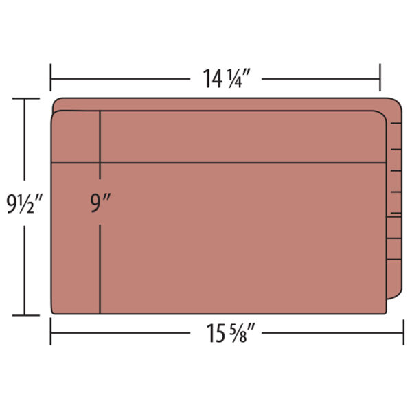 Image of Datafile, 3 1/2" Expansion Pockets, Red Rope, Legal Size, 28 pt. Front, 42 pt. Back (Model #F1844)