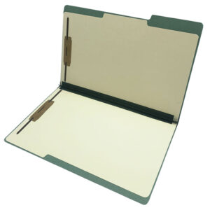 Image of Canadian Green 3″ Expansion Folder with Fasteners and Dividers, 1/2 Cut Top Tab, Legal Size, 25 pt. (Model #E607)