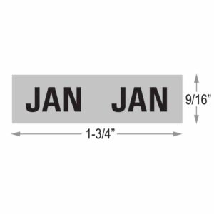 Image of 0.5625 x 1.75 Month Label Roll Set January Model L A MJAN