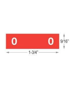 Image of 0.5625 x 1.75 Reverse Block Numeric Label Rolls AMES Red Model L A 00134RB