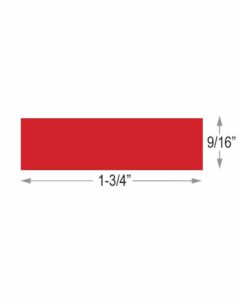 Image of 0.5625 x 1.75 Small Solid Block Color Labels AMES Red Model L A 00134