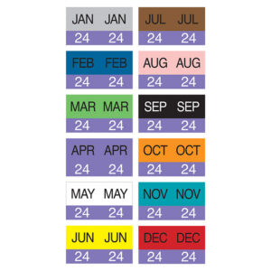 Image of AMES, Month/Year Code Label Complete Set (Jan-Dec) (Model# L-A-MY-ST**)