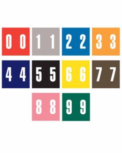 Image of 1.875 x 1.875 Large Digit Reverse Block Numeric Labels Laminated Label Set Model L A ST178RLP
