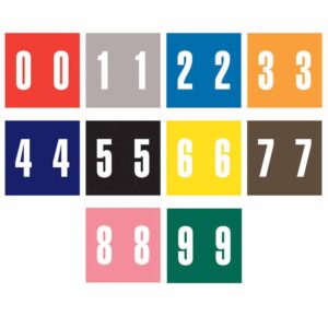 Image of 1.875 x 1.875 Large Digit Reverse Block Numeric Labels Laminated Label Set Model L A ST178RLP