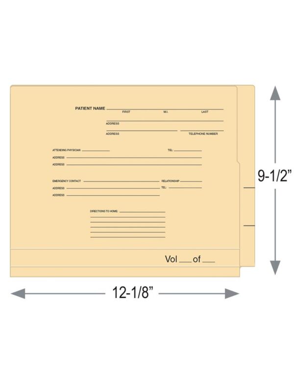 Image of 9.5 x 12.125 15pt. VNA Folders with 0.75 side tab Model OCF VNA