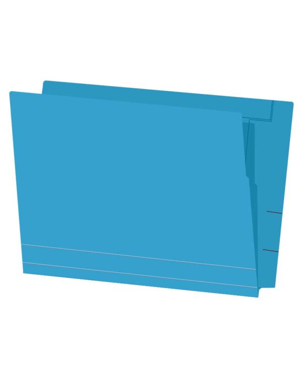 Image of 9.5 x 12.125 15pt. Varicolor Folders with flush cut full height front Blue Model F15 BL