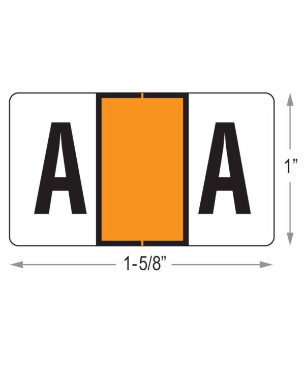 Image of JETER 1 x 1.625 Alphabetic Labels Orange Model L J ALPHA A
