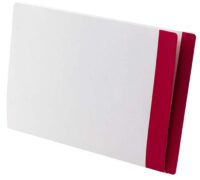Image of Datafile, White ZEROfile Folders with Eternafilm Reinforced Colour Stripe Double Ply Side Tab, Legal Size, 14 pt. (Model #CN1229) - DF1 - Red